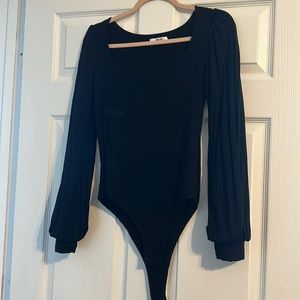 Black Bubble Sleeve Bodysuit
